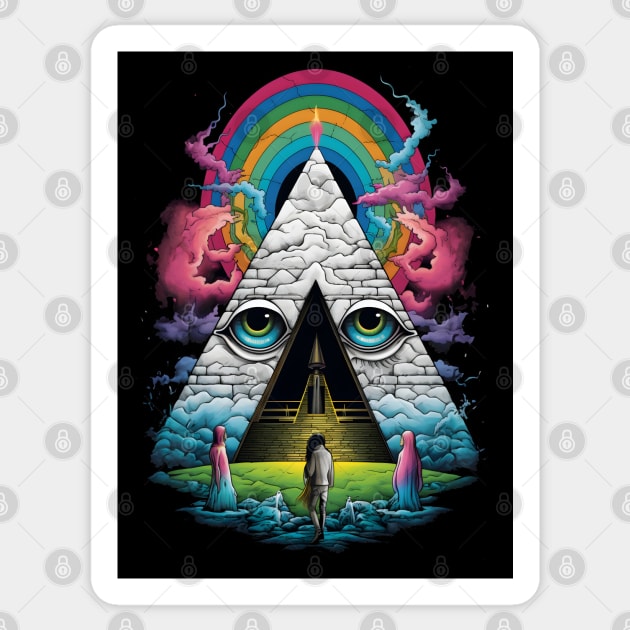 Psychedelic Echoes - Pink Floyd Tribute Sticker by TooplesArt